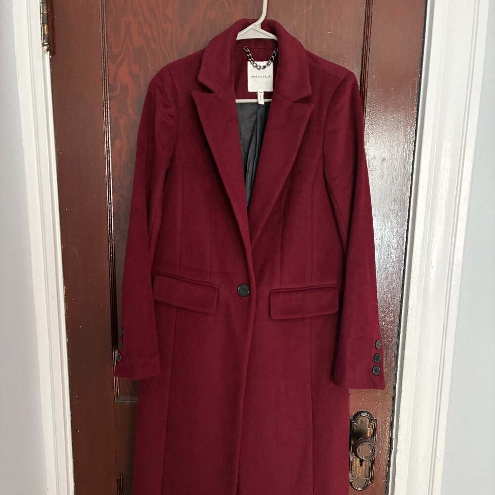 Avec Les Filles Maroon Cutaway Maxi Coat XS